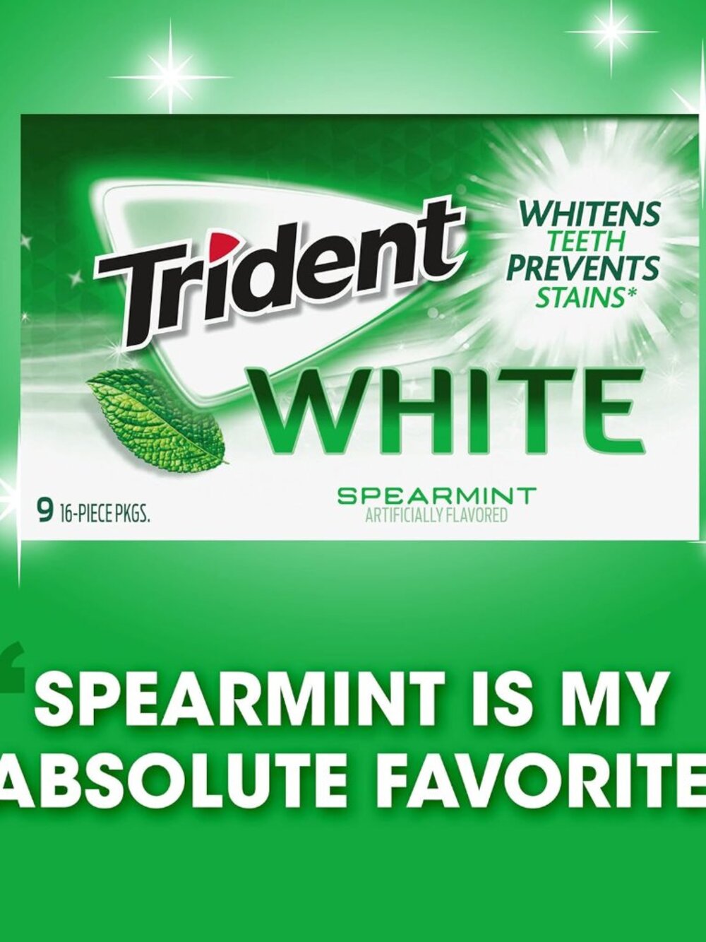 White Spearmint Sugar-Free Chewing Gum, 9 Pack of 16 Pieces 144 Total Pieces - Picture 13 of 16